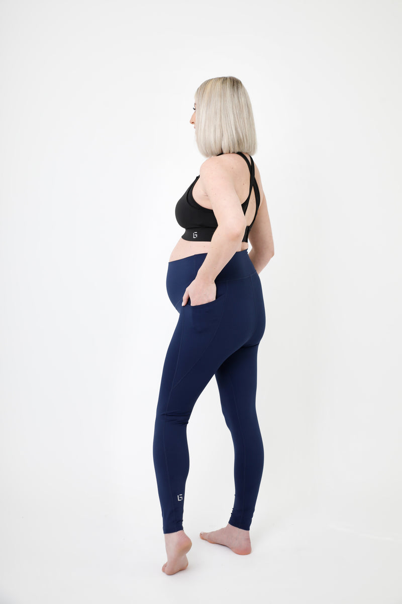 Blue Maternity Gym Wear Leggings The Jaxon By Luna Gray