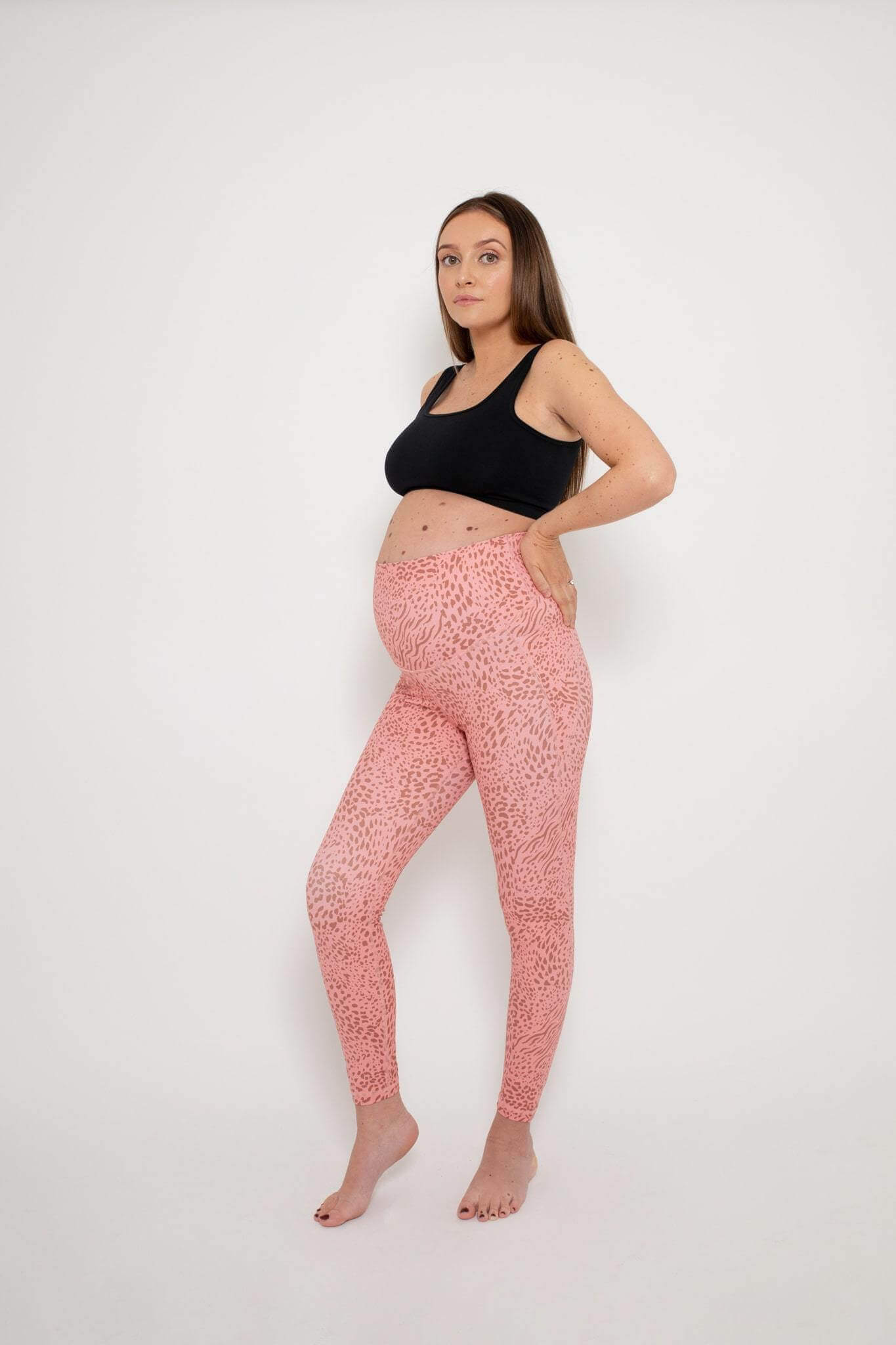 Pink Maternity Gym Wear Leggings, The Amaia
