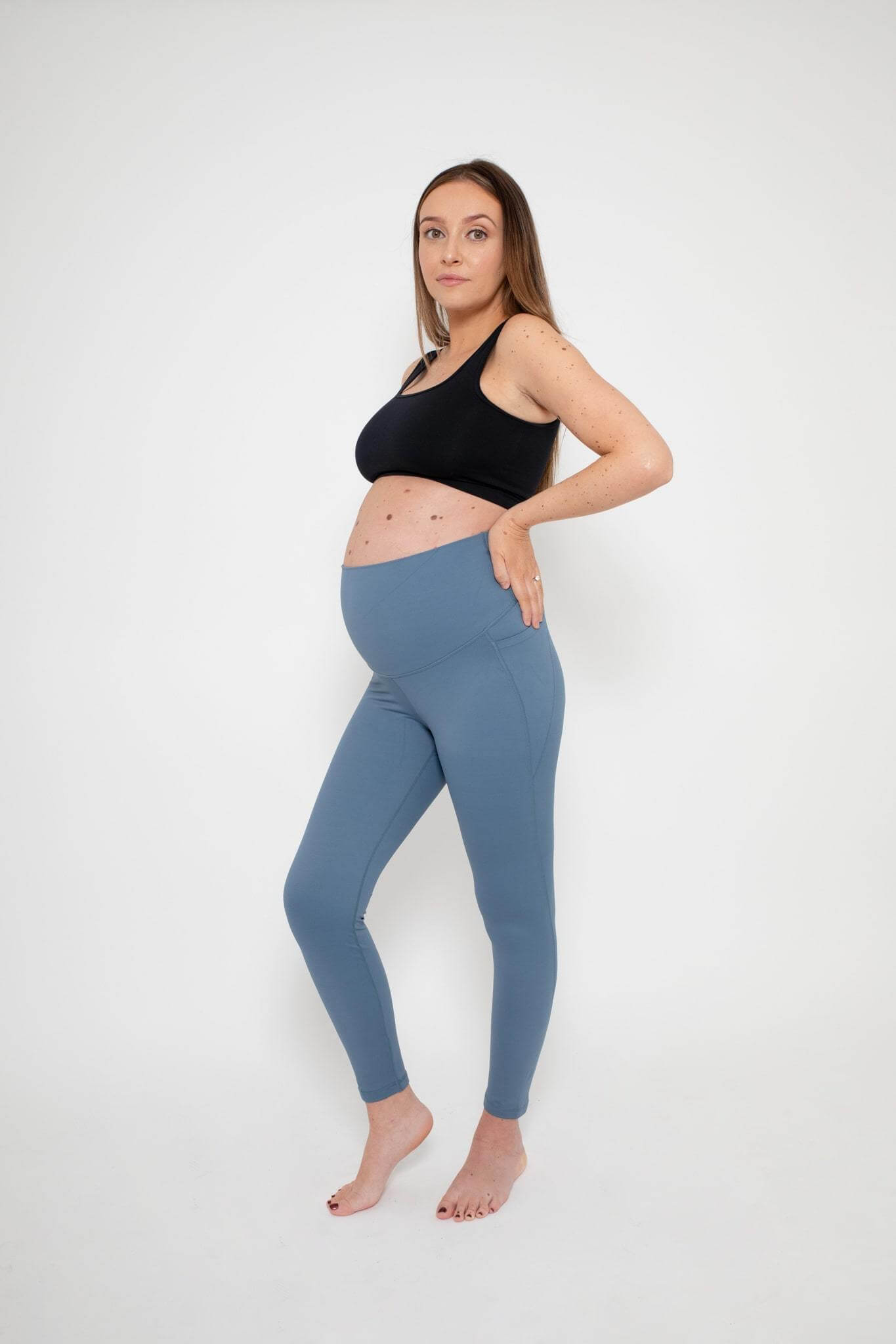 Black Maternity Gym Wear Leggings, The Lorena
